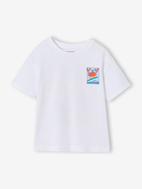 T-shirt with motif on front and back for boys dusky pink+ocean blue+sky blue+white 