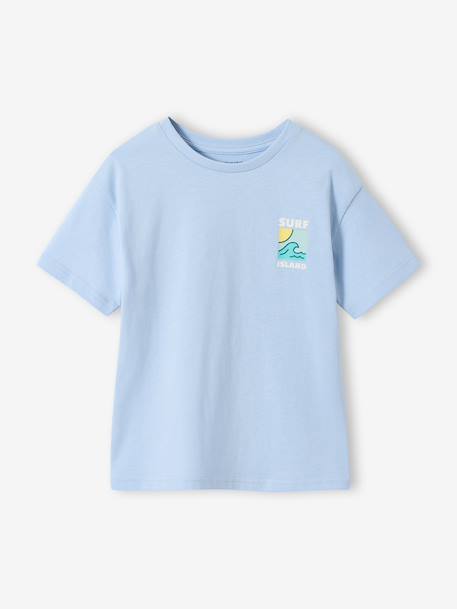 T-shirt with motif on front and back for boys dusky pink+ocean blue+sky blue+white 