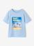 Boy's short-sleeved t-shirt pecan nut+sky blue 