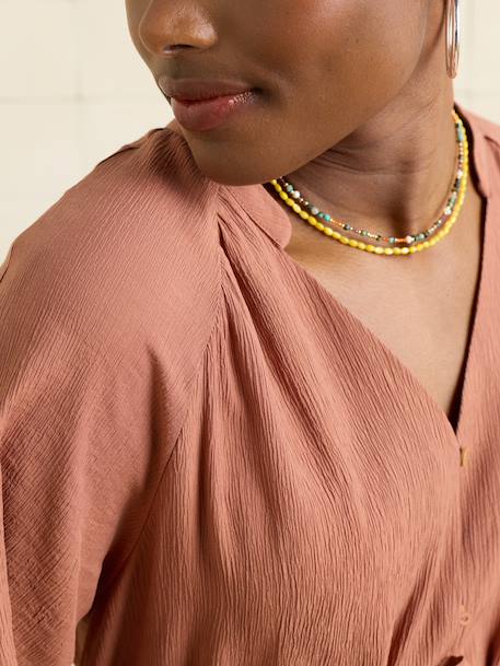 Fluid nursing clothes dress terracotta 