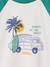 Boy's short-sleeved t-shirt emerald green+ocean blue 