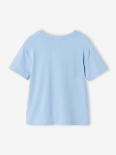 Boy's short-sleeved t-shirt pecan nut+sky blue 