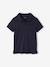 Set of 2 Plain, Short Sleeve Polo Shirts, for Boys aqua green+BLUE LIGHT SOLID WITH DESIGN+coral+orange 