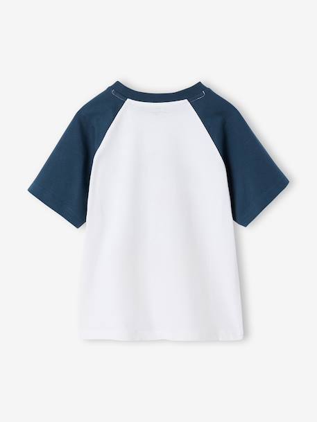 Boy's short-sleeved t-shirt emerald green+ocean blue 