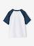 Boy's short-sleeved t-shirt emerald green+ocean blue 