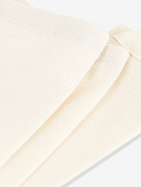Baby leggings in plain cotton ecru 