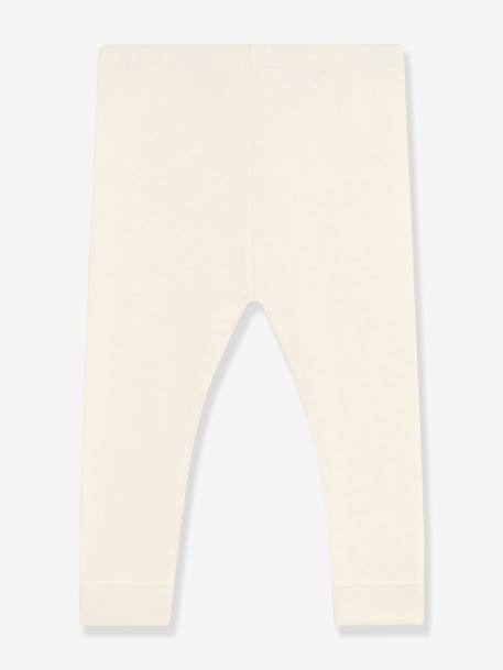 Baby leggings in plain cotton ecru 