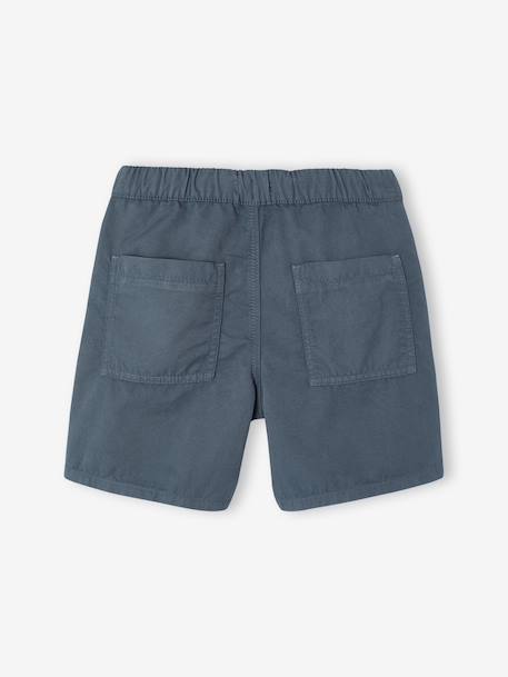 Elasticated bermuda shorts for boys denim blue+fir green+pastel yellow 