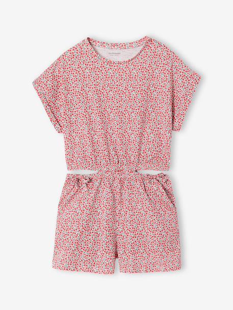 Girl's jersey playsuit ecru+multicoloured 