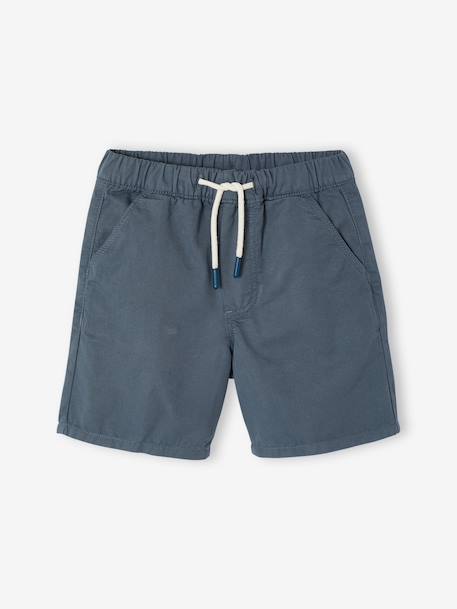 Elasticated bermuda shorts for boys denim blue+fir green+pastel yellow 