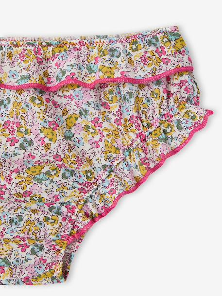 Girls' organic cotton swim briefs multicoloured 
