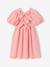 Gingham girl's dress with bows on the back coral 
