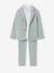Ceremony suit with Mao collar shirt, jacket and trousers for boys aqua green+beige+sky blue 