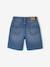Embroidered floral denim shorts light blue+medium blue 