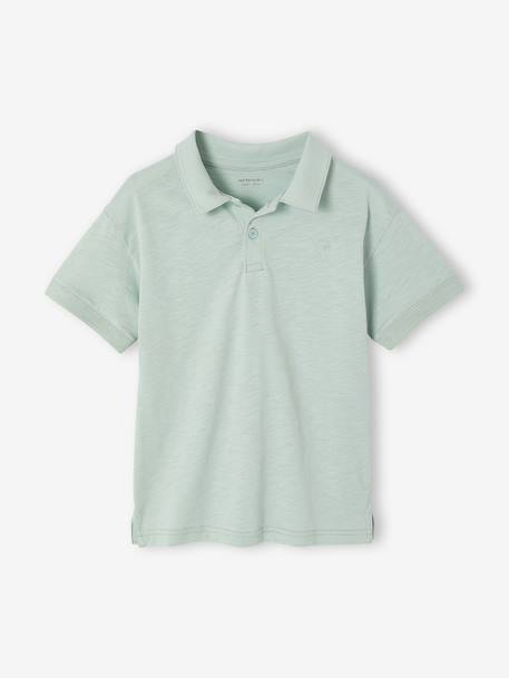 Boy's short-sleeved polo shirt mint green 