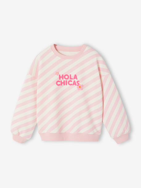 Girl's printed sweatshirt rose 
