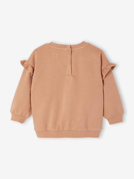 Customisable baby girl's sweatshirt pecan nut+vanilla 