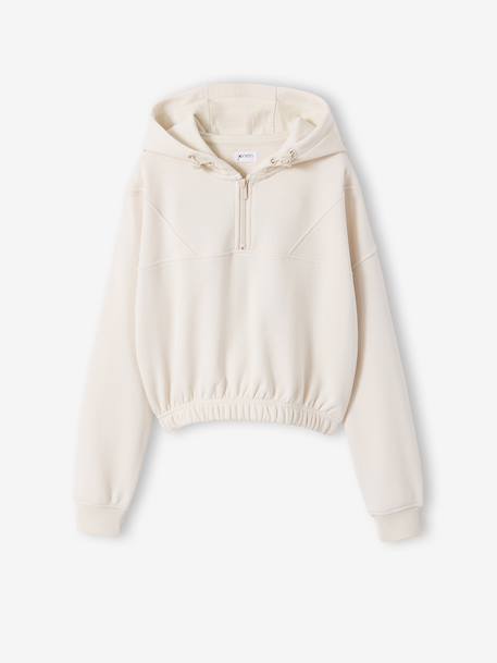 Girl's hooded sweatshirt for sport vanilla 