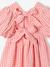 Gingham girl's dress with bows on the back coral 