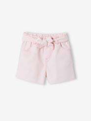 Girls-Girl's twill shorts with tie belt