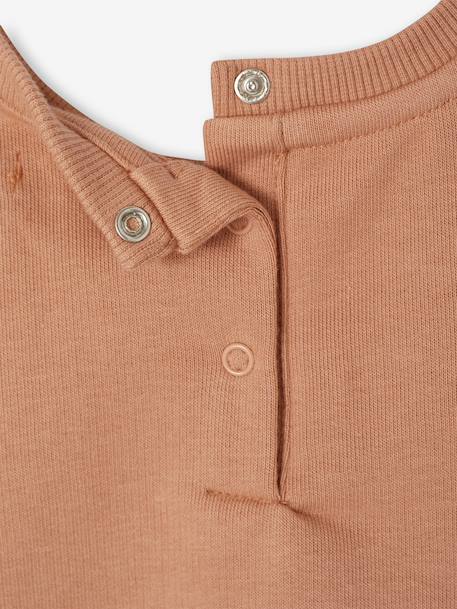 Customisable baby girl's sweatshirt pecan nut+vanilla 