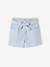 Girl's twill shorts with tie belt rose+striped blue+vanilla 