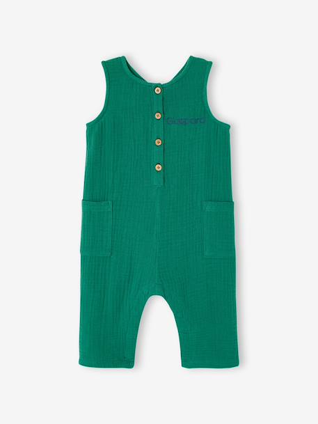 Cotton Gauze Jumpsuit emerald green 
