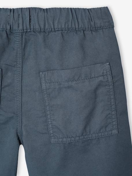 Elasticated bermuda shorts for boys denim blue+fir green+pastel yellow 