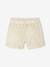 Paperbag Shorts for Girls ecru+rose+tomato red 