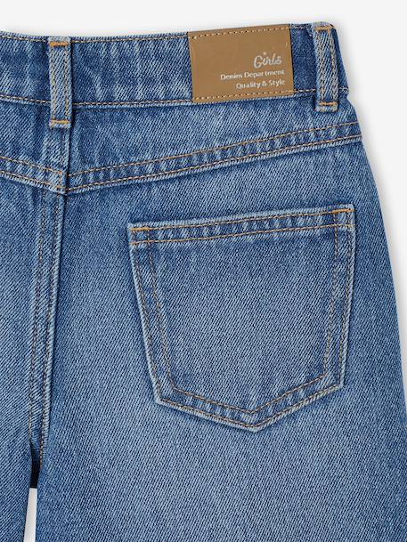 Embroidered floral denim shorts light blue+medium blue 