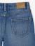 Embroidered floral denim shorts light blue+medium blue 