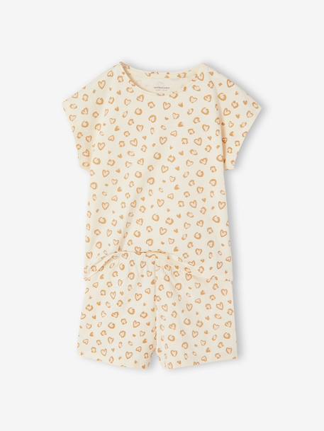 Pack of 3 leopard print pyjamas for girls ecru 