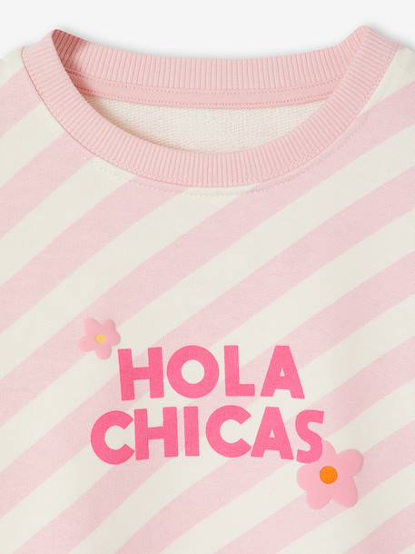 Girl's printed sweatshirt rose 