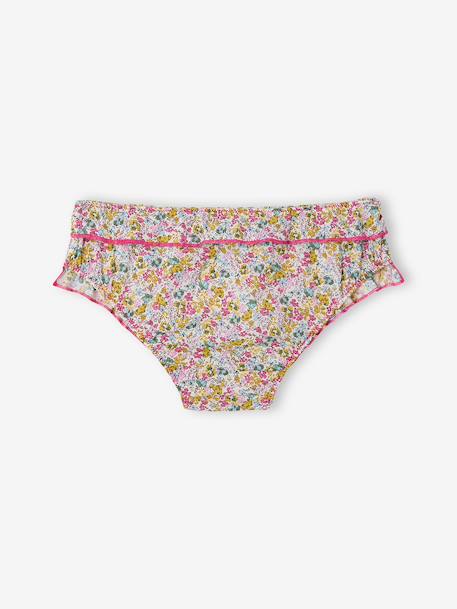 Girls' organic cotton swim briefs multicoloured 