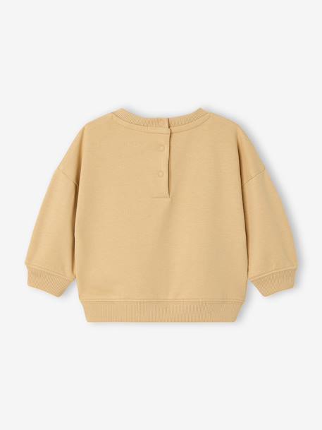 Long-sleeved baby boy's sweatshirt cappuccino 