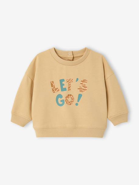 Long-sleeved baby boy's sweatshirt cappuccino 