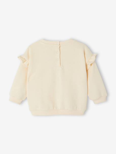 Customisable baby girl's sweatshirt pecan nut+vanilla 