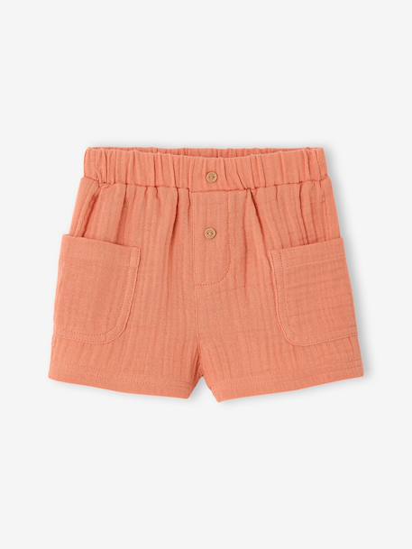 Cotton muslin short for babies orange 