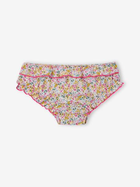 Girls' organic cotton swim briefs multicoloured 