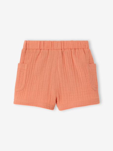 Cotton muslin short for babies orange 