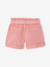 Paperbag Shorts for Girls ecru+rose+tomato red 