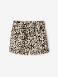Girls-Girl's twill shorts with tie belt