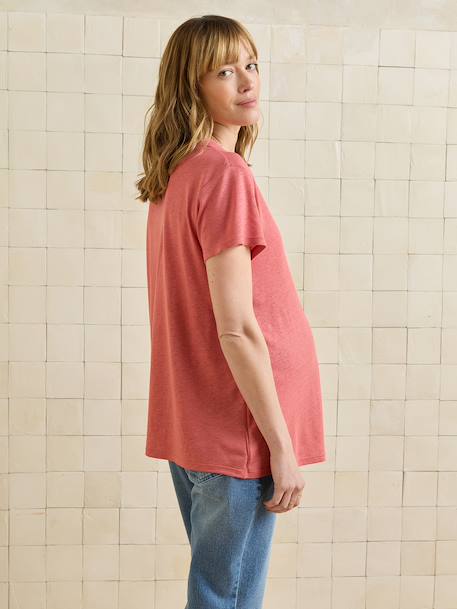 V-neck nursing t-shirt old rose 