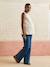 Sleeveless organic cotton nursing clothes t-shirt beige+khaki 