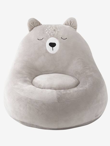Bear Armchair with Faux Fur Light Grey 