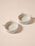 Set of 2 Ceramic Cat Bowls, FAMILY ecru+printed white 