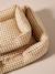 Quilted pet basket FAMILY clay beige+hazel+striped white 