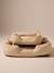 Quilted pet basket FAMILY clay beige+hazel+striped white 