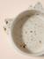 Set of 2 Ceramic Cat Bowls, FAMILY ecru+printed white 