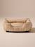 Quilted pet basket FAMILY clay beige+hazel+striped white 